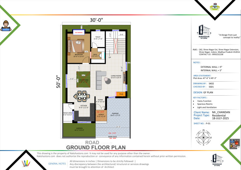 30x50 House Plan A1